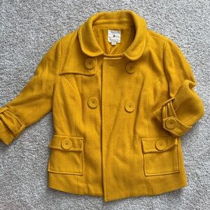 Forever 21 Wonen’s Yellow Double-Breasted Coat. Size Large. Like new
